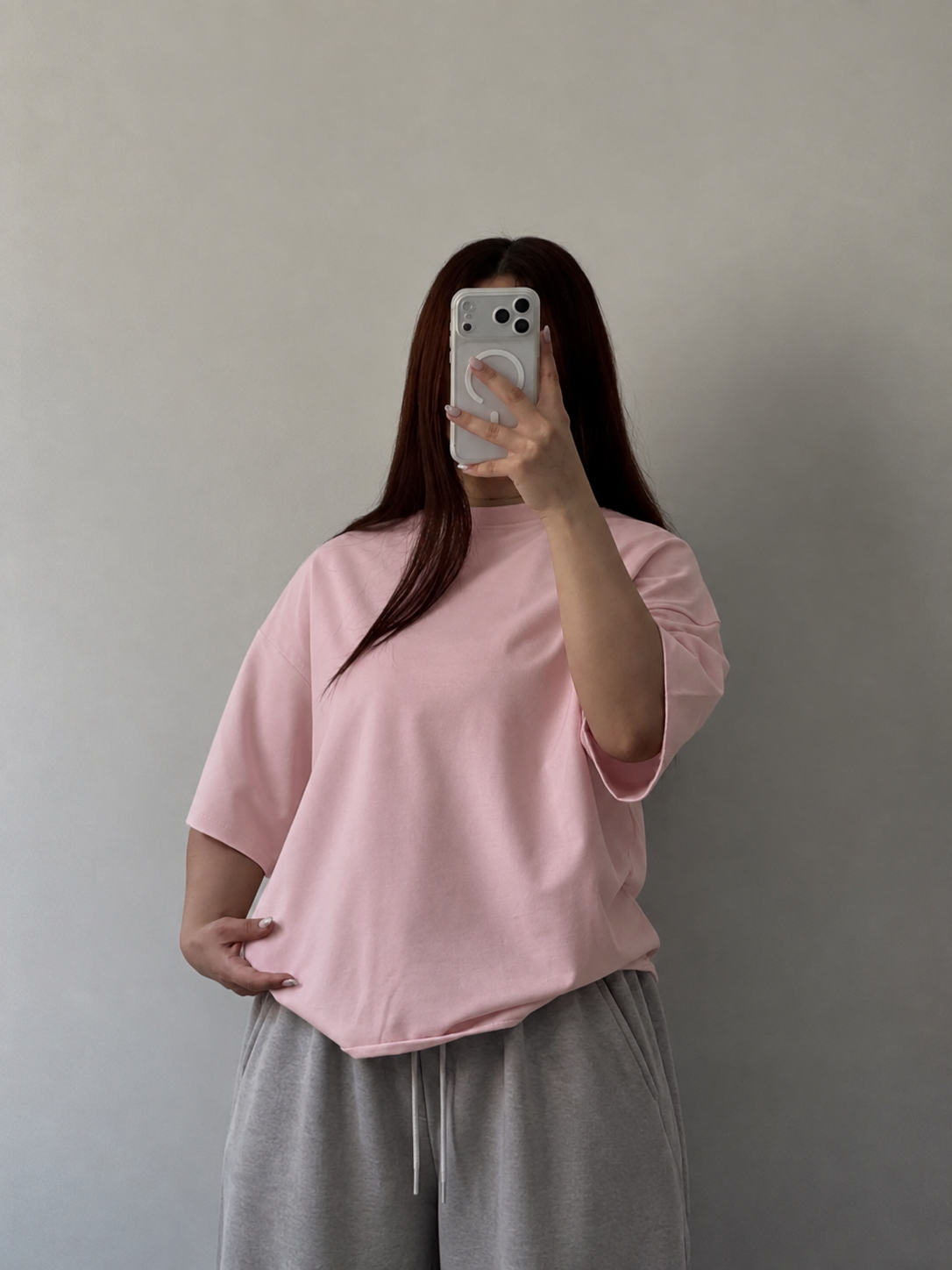 BABY PINK DROP SHOULDER T-SHIRT