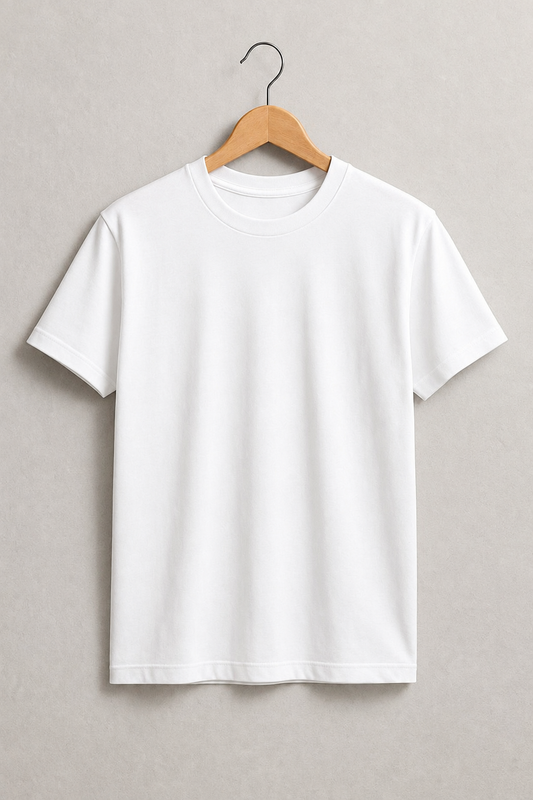 WHITE HALF SLEEVES T-SHIRT