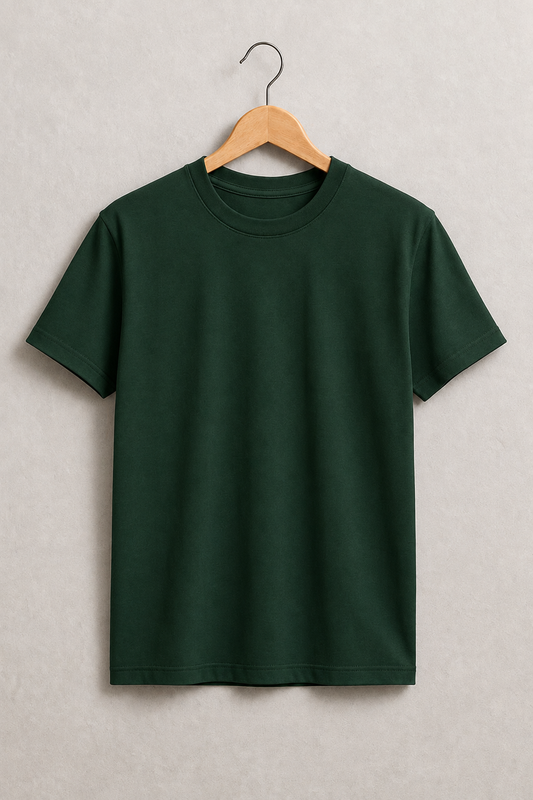 BOTTLE GREEN HALF SLEEVE T-SHIRT