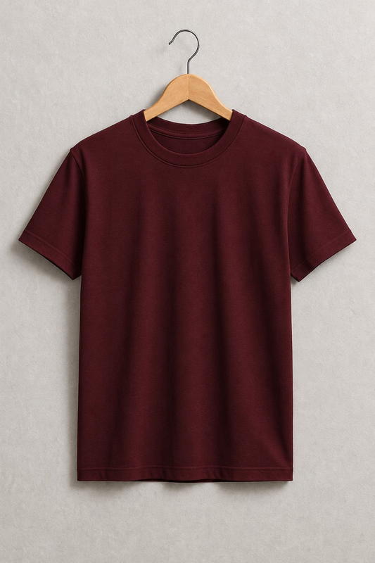 MAROON HALF SLEEVE T-SHIRT
