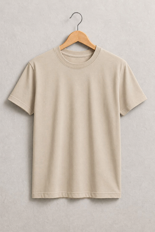 BEIGE HALF SLEEVE T-SHIRT