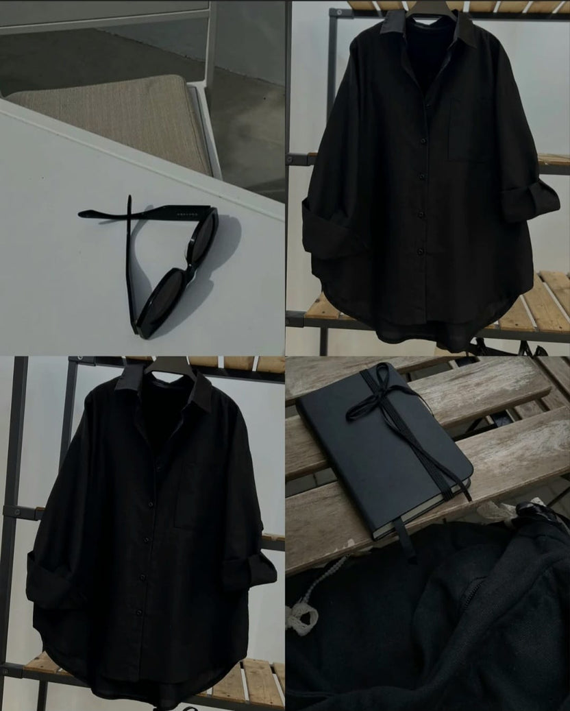 BLACK BUTTON DOWN SHIRT