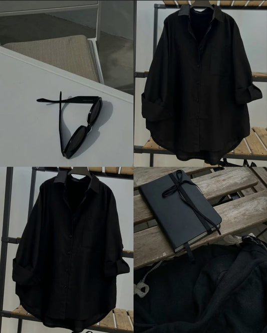 BLACK BUTTON DOWN SHIRT