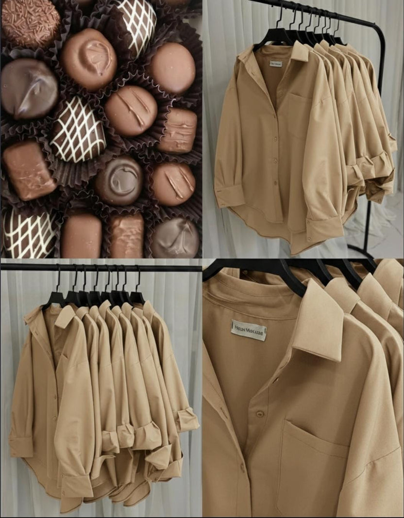 BEIGE BUTTON DOWN SHIRT