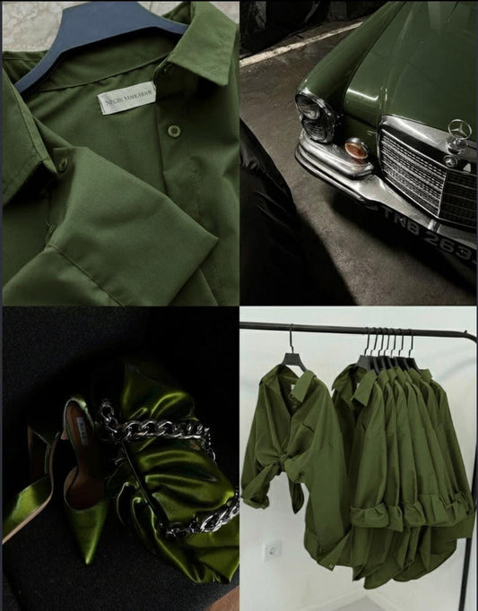 OLIVE GREEN BUTTON DOWN SHIRT