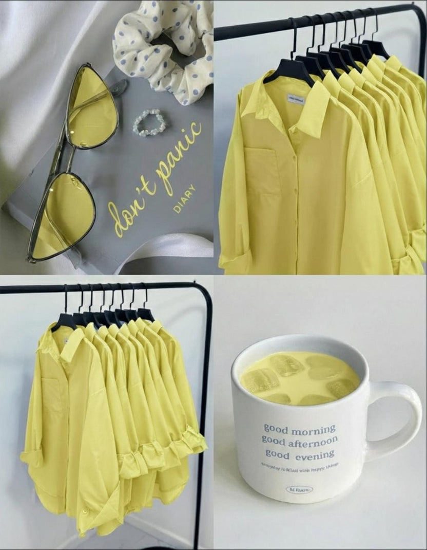 LEMON YELLOW BUTTON DOWN SHIRT