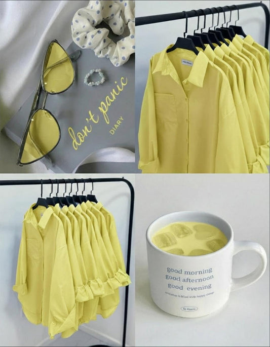 LEMON YELLOW BUTTON DOWN SHIRT
