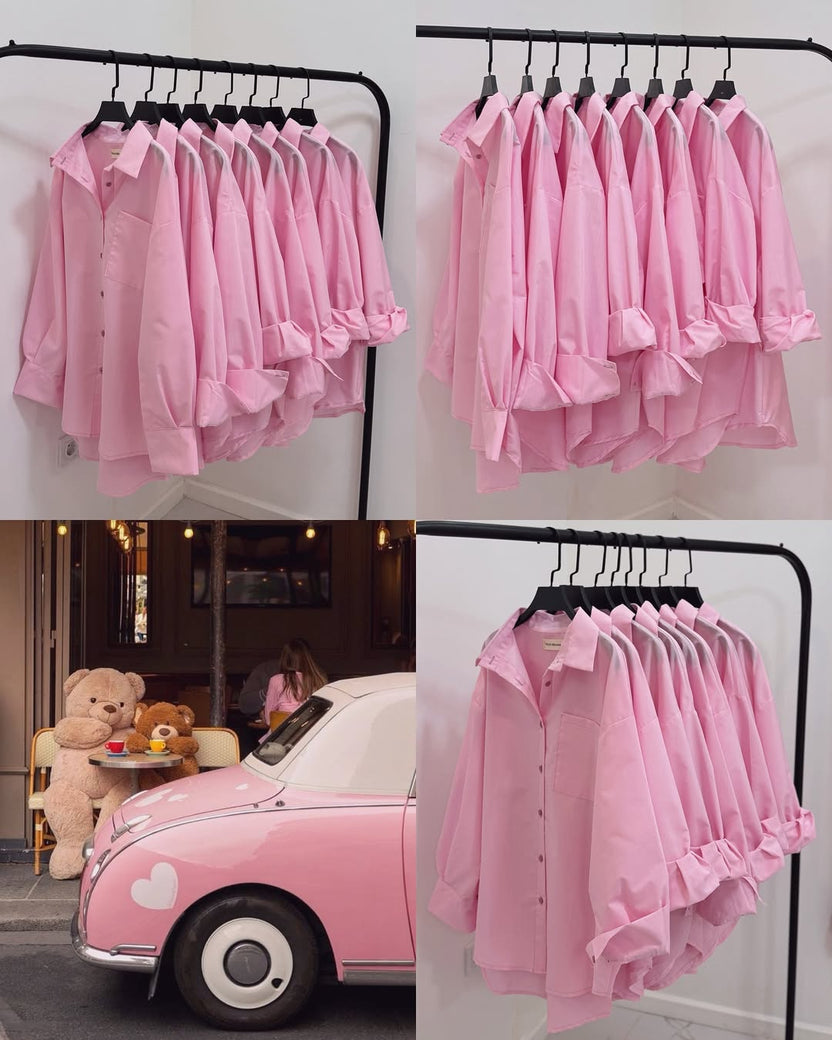 BABY PINK BUTTON DOWN SHIRT