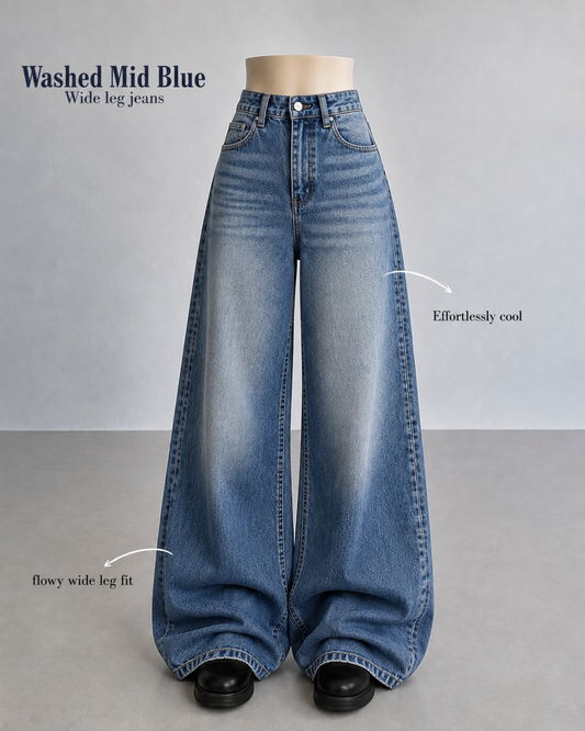 FADED MID BLUE VINTAGE JEANS