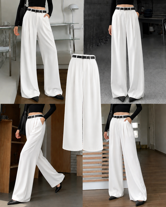 WHITE FORMAL COTTON PANTS