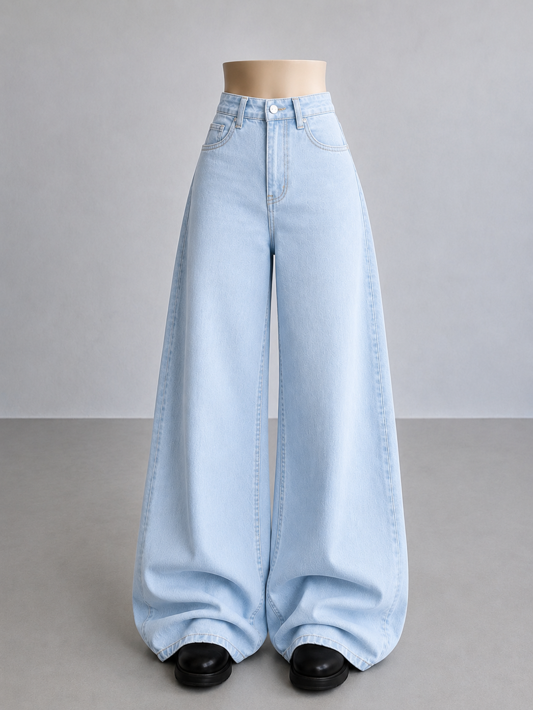 ICE-BLUE WIDE LEG JEANS