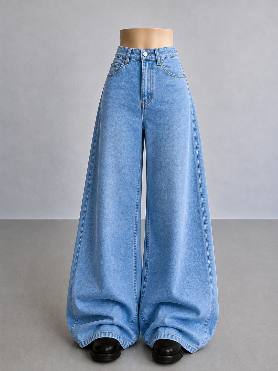 SKY-BLUE WIDE LEG JEANS