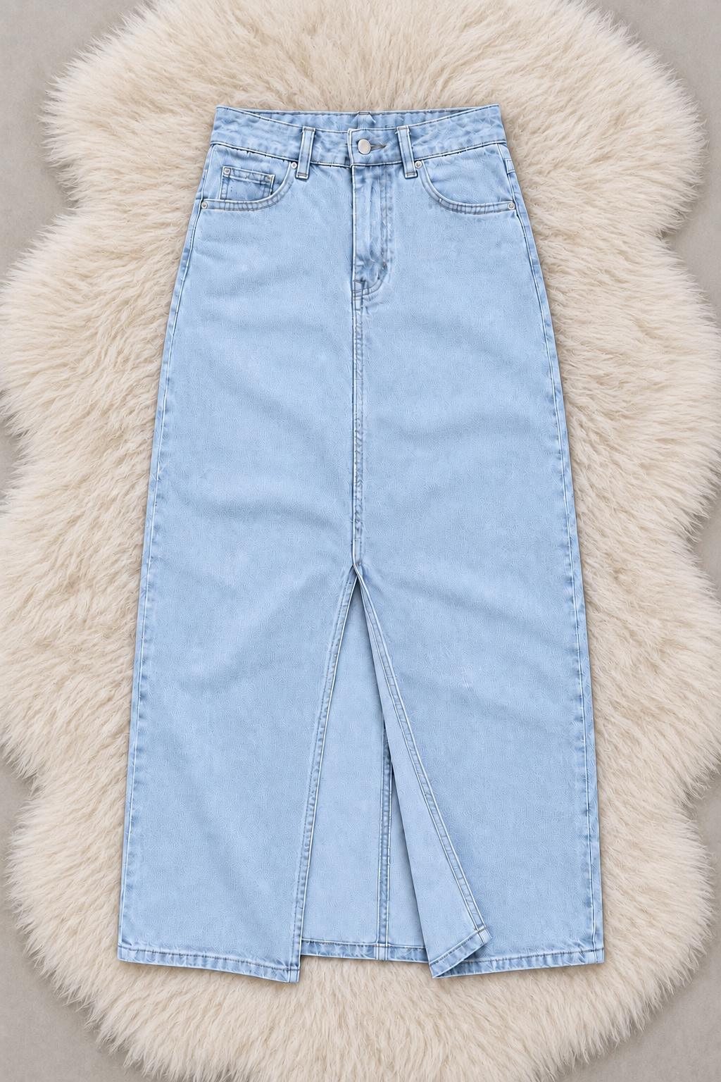 ICE-BLUE DENIM SKIRT