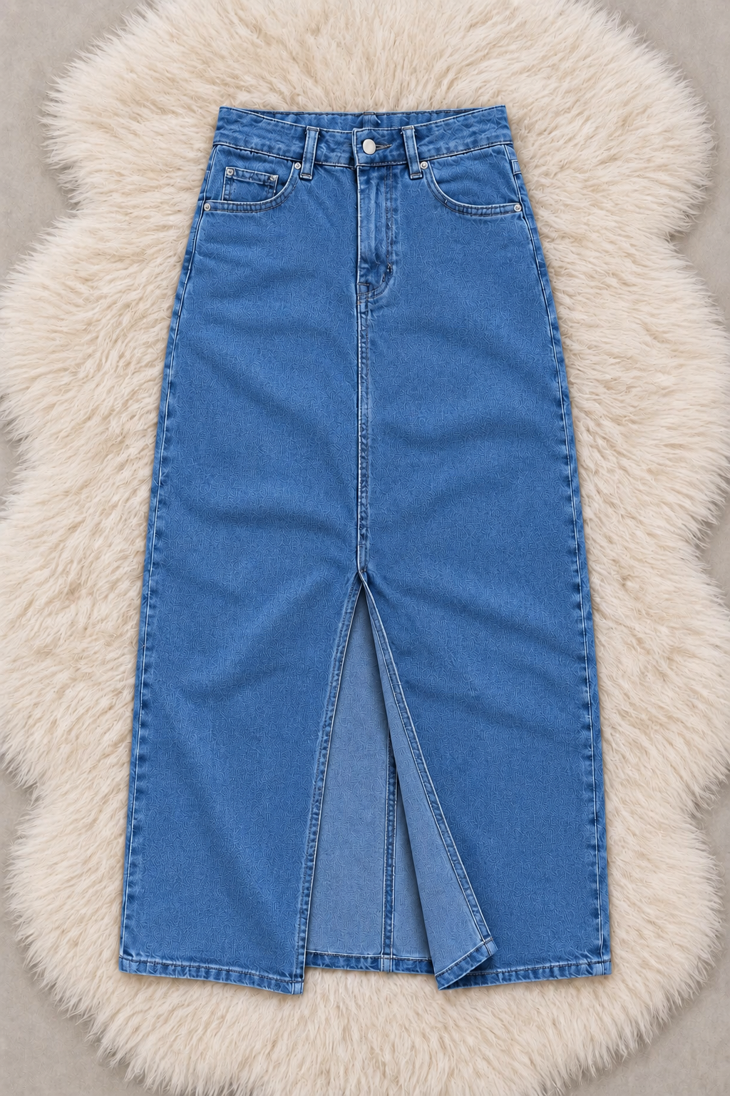 SKY-BLUE DENIM SKIRT