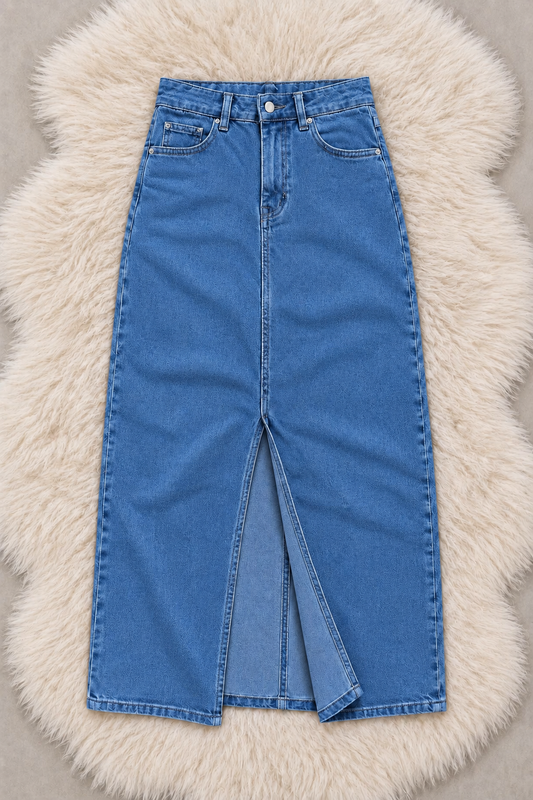 SKY-BLUE DENIM SKIRT
