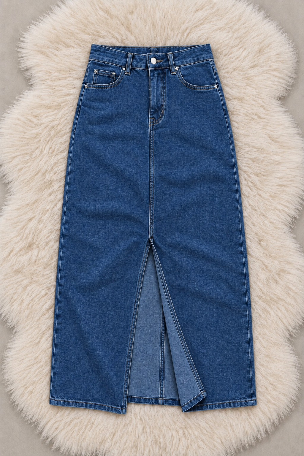 DARK-BLUE DENIM SKIRT