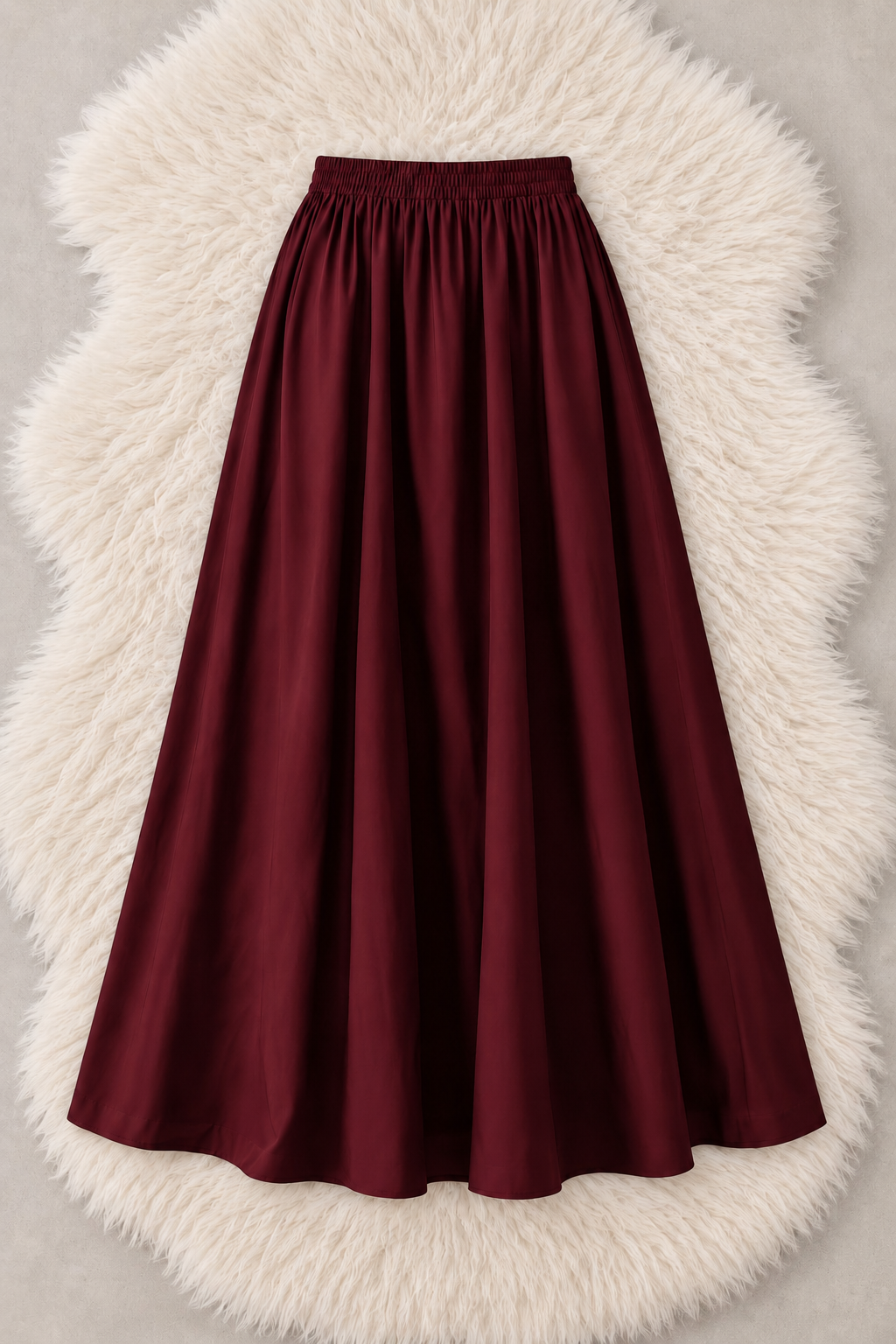 MAROON FLOWY MAXI SKIRT