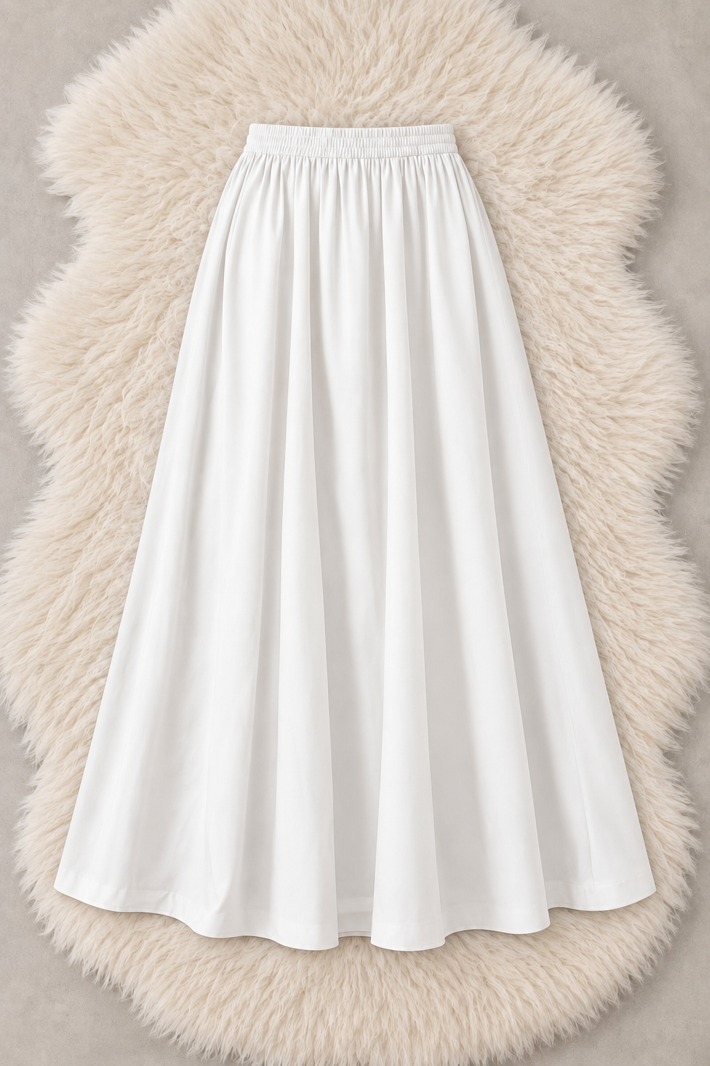 WHITE FLOWY MAXI SKIRT