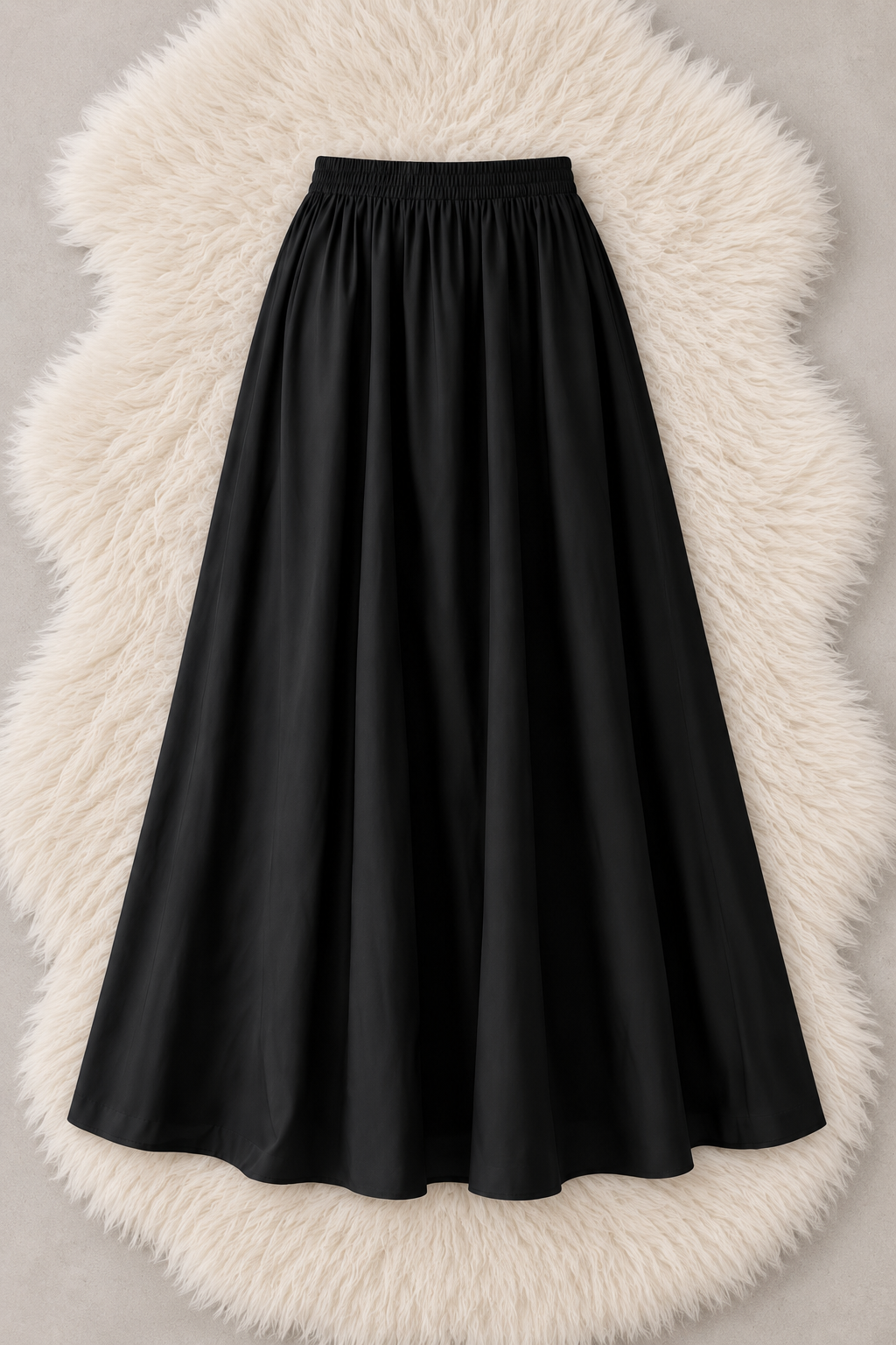 BLACK FLOWY MAXI SKIRT