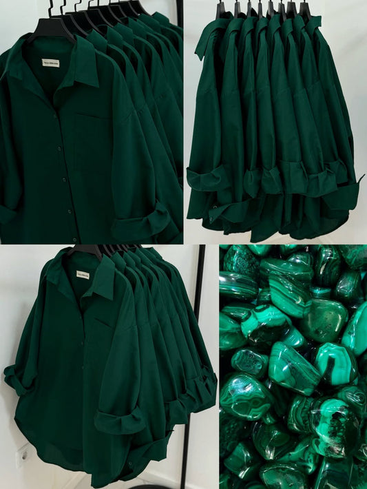 BOTTLE GREEN BUTTON DOWN SHIRT